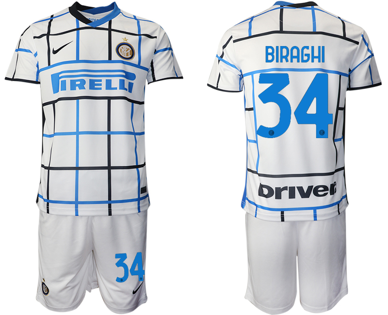 Men 2020-2021 club Inter milan away #34 white Soccer Jerseys->inter milan jersey->Soccer Club Jersey